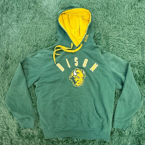 North Dakota State University Green & Yellow Pullover Sweatshirt Hoodie Unisex - Picture 1 of 8